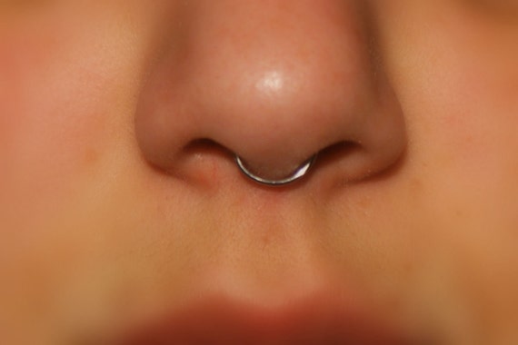 Faux Septum Ring 20 Gauge Sterling Silver Septum Nose Ring Cuff