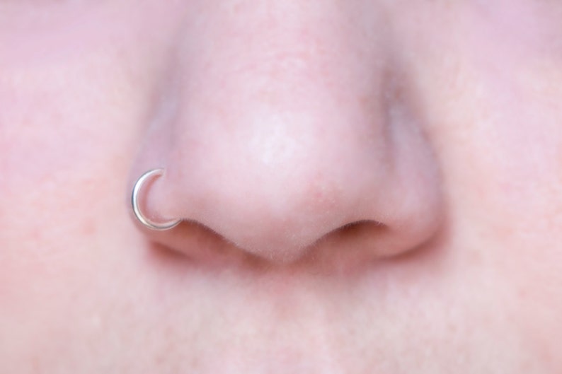 SMALL Fake Nose Ring (silver) plain, simple nose cuff  NO PIERCING  20 gauge, fake piercing, faux nose ring, delicate, tiny, hoop, piercings 