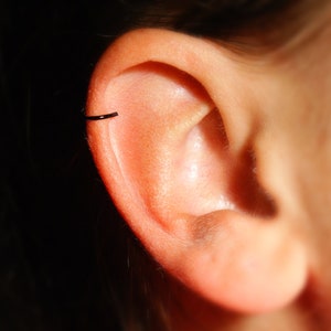 Black Helix / Cartilage Ear Cuff - fake earring, fake piercing - No Piercing Required, 20 gauge, plain, simple ear cuff, fake earring
