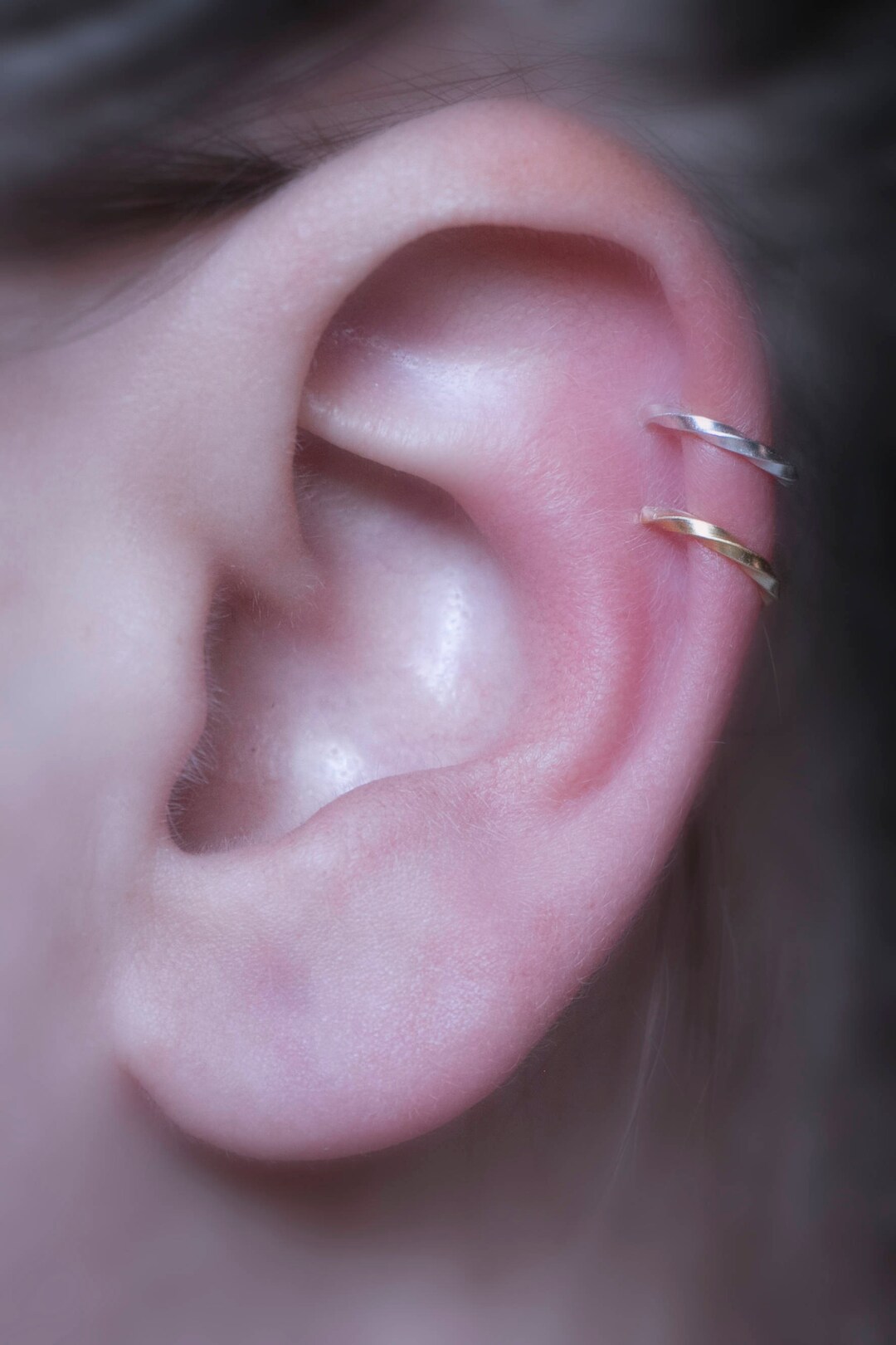 Fake Earring Set Helix/cartilage Ear Cuff 18 Gauge TWISTED - Etsy