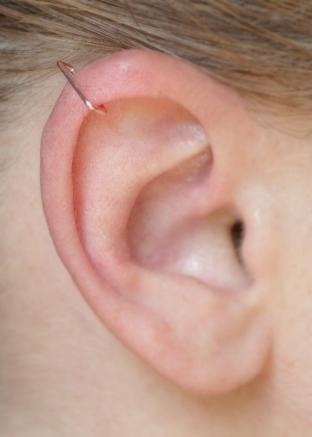 Straight Edge Fake Earring rose Gold Fake Cartilage Etsy