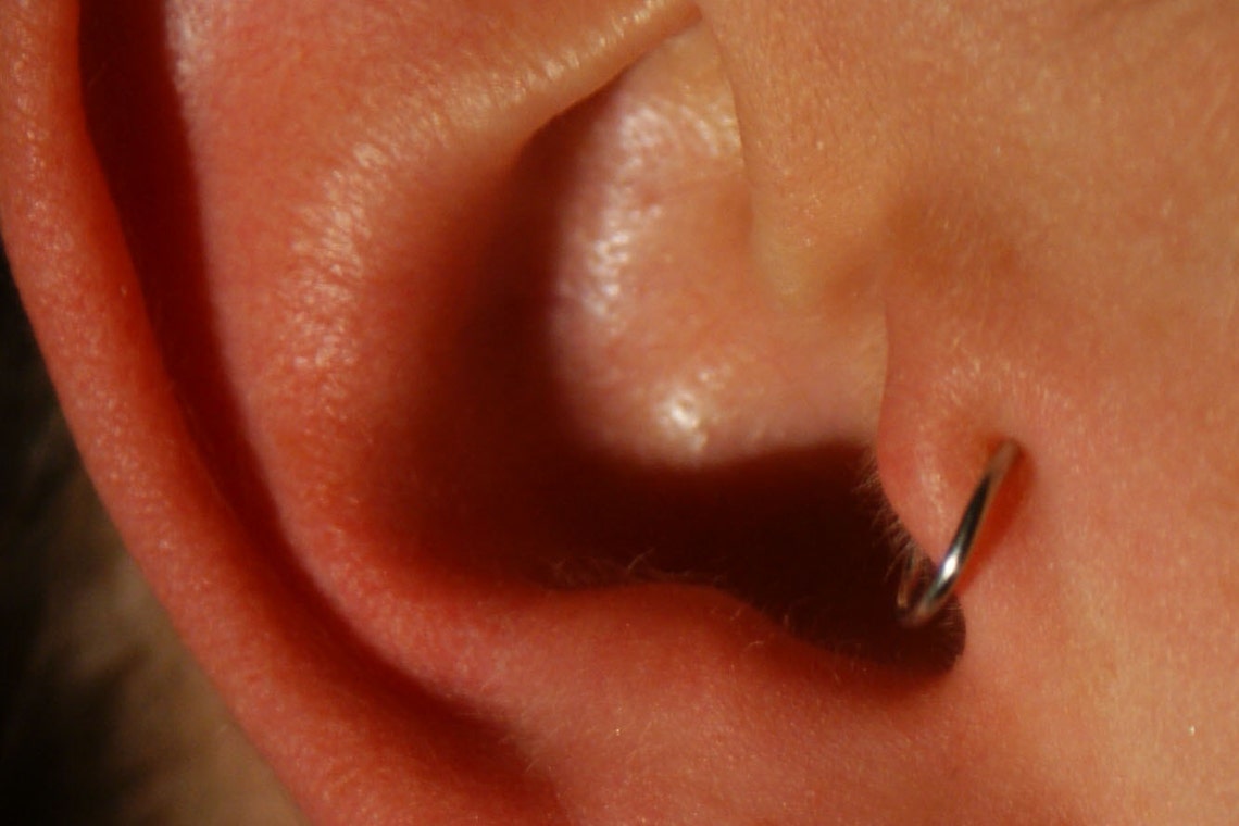 Tragus Ear Cuff silver No Piercing Required 20 Gauge Etsy