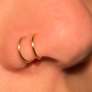 Fake Nose Ring, Double Nose Cuff, NO PIERCING REQUIRED! Gold, Silver, Rose Gold - all sizes, gifts for teens, faux piercing, cosplay