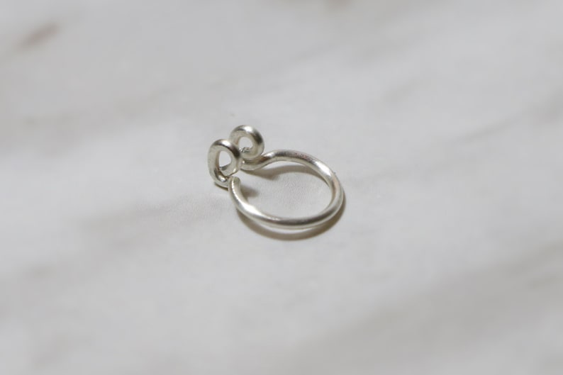 Silver Rose Gold fake nose ring tiny Gold minimalist NEW plain simple septum cuff Thick Peekaboo Fake Septum Ring SMALL HOOP 18 gauge