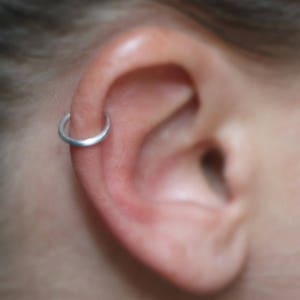 THICK Fake Earring Helix/Cartilage Ear Cuff (silver) 18 gauge, Faux, hoop earrings, plain, simple, minimalist, NO piercing required