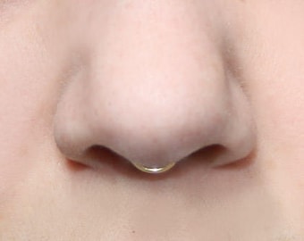 Peekaboo Fake Septum Ring, 14k gold filled, SMALL HOOP, 20 gauge (fake nose ring) tiny, plain, simple, septum cuff, minimalist