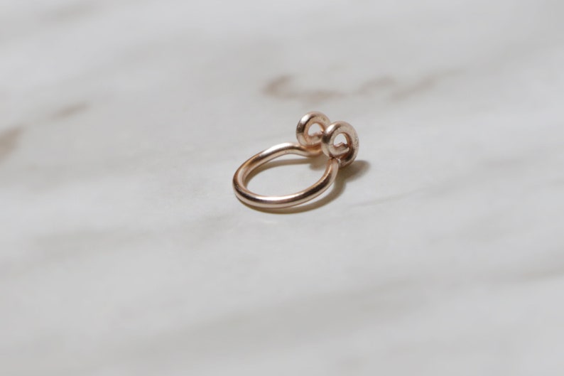 Silver Rose Gold fake nose ring tiny Gold minimalist NEW plain simple septum cuff Thick Peekaboo Fake Septum Ring SMALL HOOP 18 gauge