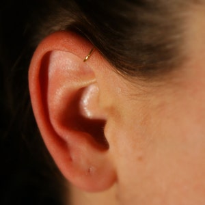 Comfortable Fake Earring, Helix | Cartilage | Forward Pinna Ear Cuff (gold) - NO PIERCING REQUIRED, 20 gauge, hoop earrings, minimalist