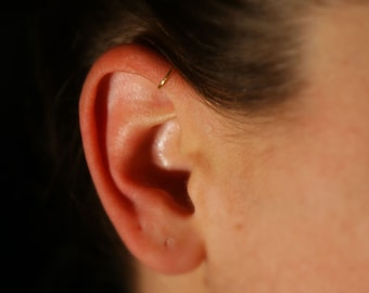 Comfortable Fake Earring, Helix | Cartilage | Forward Pinna Ear Cuff (gold) - NO PIERCING REQUIRED, 20 gauge, hoop earrings, minimalist