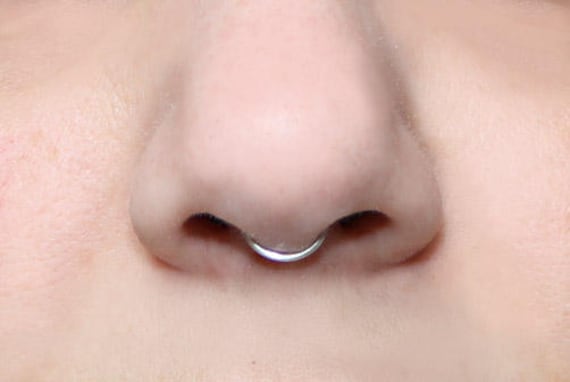 Small silver cheap septum ring