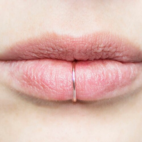 Fake Lip Ring Rose Gold NO PIERCING REQUIRED Thick Lip Etsy