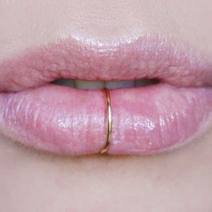 Gold Fake Lip Ring: Hypoallergenic, No Piercing Needed