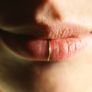 14k Gold Filled Lip Cuff - No Piercing Required, fake lip ring, 20 gauge, plain, simple lip ring, faux piercing, fake piercing