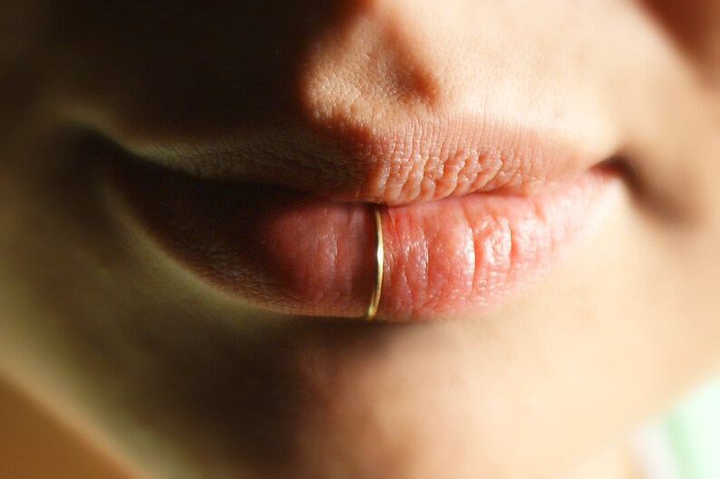 Lip Ring Cuff gold Plain ALL SIZES No Piercing Required Etsy