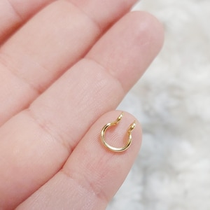 Handmade 14k Gold, Micro Septum Cuff: Dainty, Snug Fit, Comfortable Fake Septum Ring