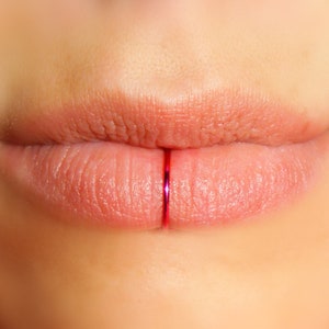 Fake Lip Ring: Pink Lip Cuff, Thin Hoop (20 gauge) No Piercing Labret