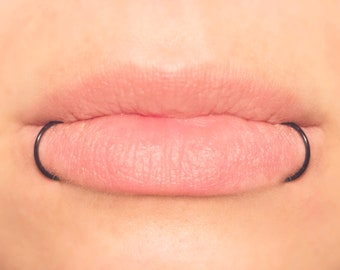 Fake Snake Bites: 2 Black Lip Cuffs, Handmade Body Jewelry, No Piercing Required