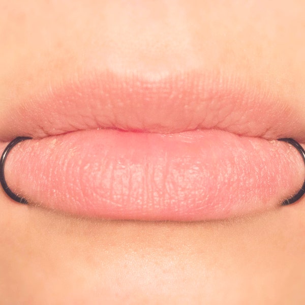 Fake Lip Ring, Snake Bites, NO PIERCING REQUIRED Lip Cuffs Black, faux lip ring, spider bites double lip ring Labret, emo, goth, comfortable
