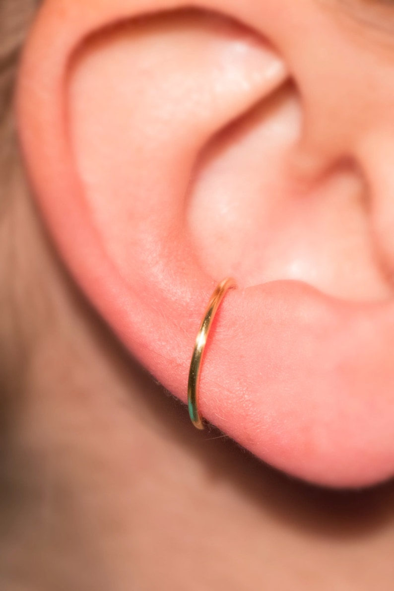 14k Conch Hoop Ear Cuff NO PIERCING REQUIRED sterling silver Etsy