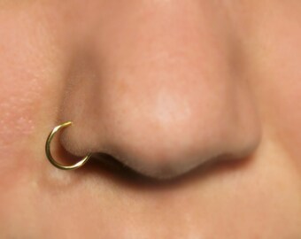 14k Gold Filled Large Nose Ring Cuff  ~Body Jewelry~ 20 gauge, No piercing required (fake nose ring) plain, simple nose ring