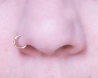 SMALL, 14k Gold,  Fake Nose Ring, NO PIERCING!  small hoop, plain, simple nose ring, nose cuff, tiny, body jewellery, body piercings