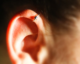 Fake Cartilage Piercing: Silver Ear Cuff with Ball, Clip On Earrings, Handmade