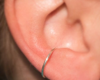 Piercing falso artesanal, brinco de pressão com argola para concha (calibre 18), joia para usar em conjunto.