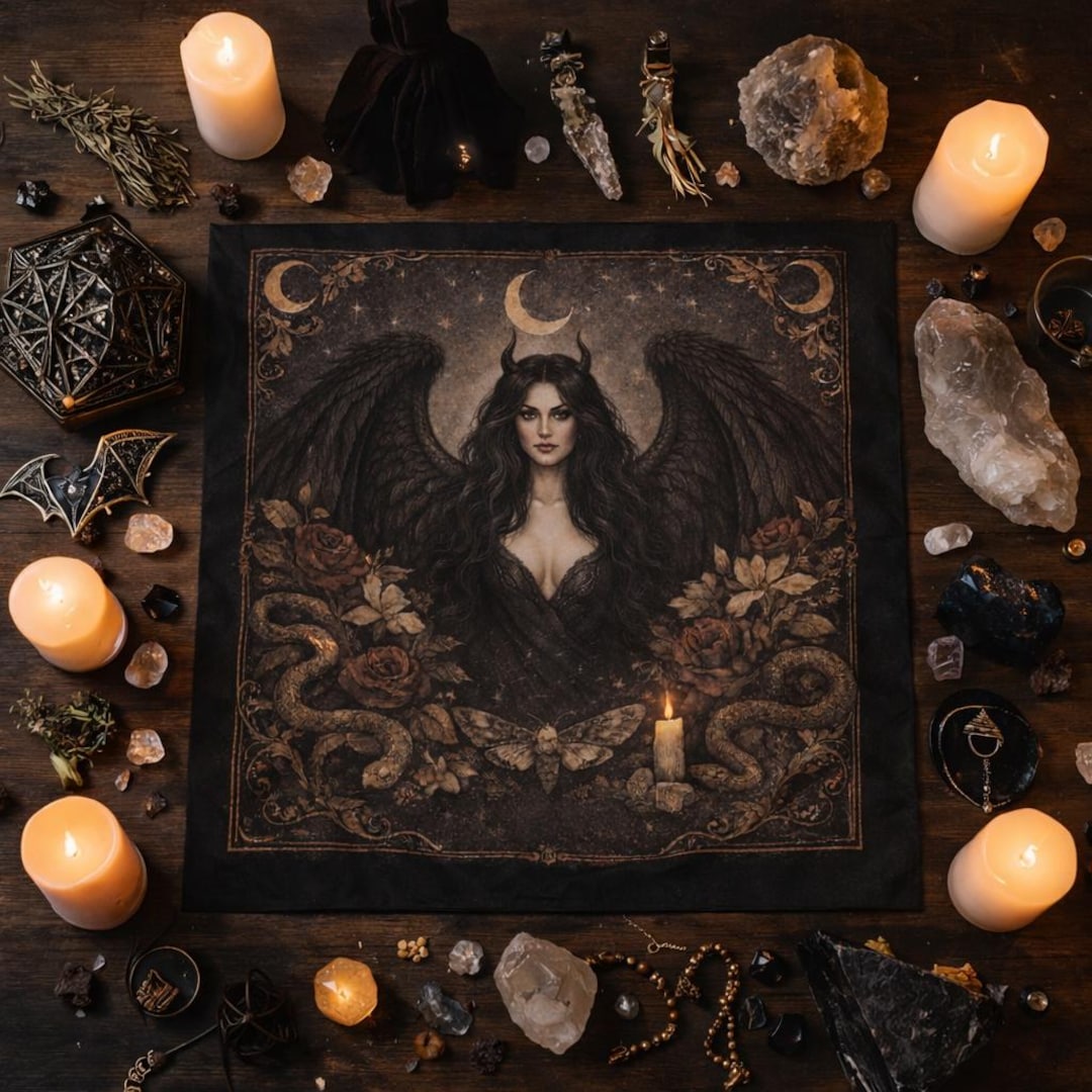 Lilith Altar Cloth, Dark Goddess Ritual Cloth, Divine Feminine Witch ...