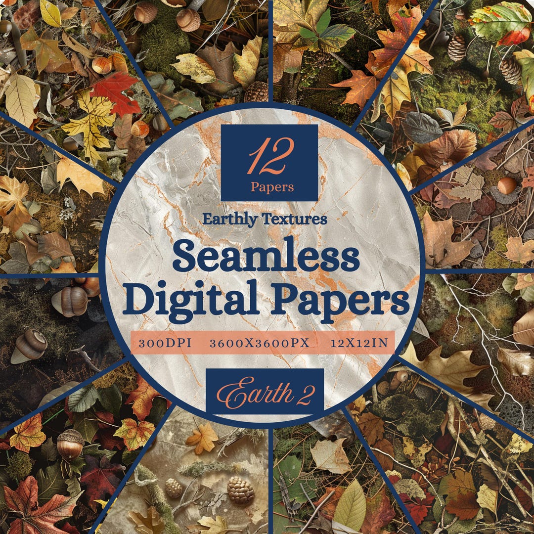 Earthly Paper Texture Earthly Textured Paper, Seamless Printable Square, Earth 2 (digital ...