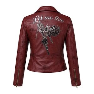 Resident Evil Code Veronica Claire Redfield Leather Jacket, Women’s Red Biker Cosplay Costume, Gamer Halloween Jacket Best Gift For Her