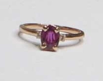 Timeless Rose Gold Natural Ruby and Diamond Ring