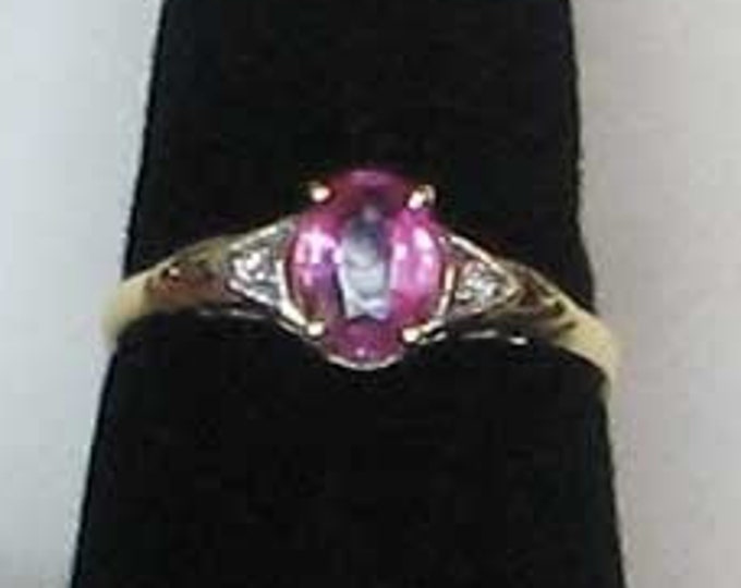 Classic Style Pink Sapphire and Diamond Ring