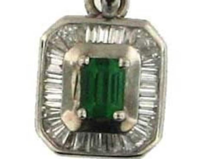 GREEN WITH ENVY Tsavorite Garnet in White Gold Pendant