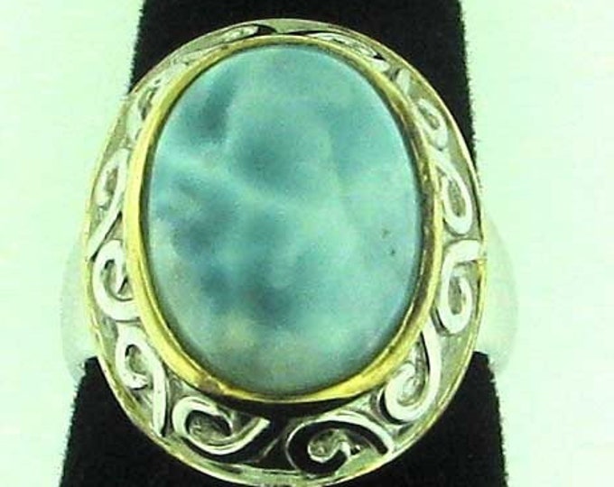 LARGE LOVELY LARIMAR Sterling Silver Ring