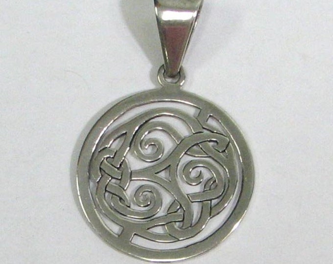 Large Sterling Silver Celtic Symbol Pendant