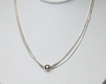 Sterling Silver Silpada Multi Strand Ball Necklace