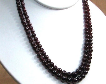 Vintage Rhodolite Garnet Double Strand Necklace