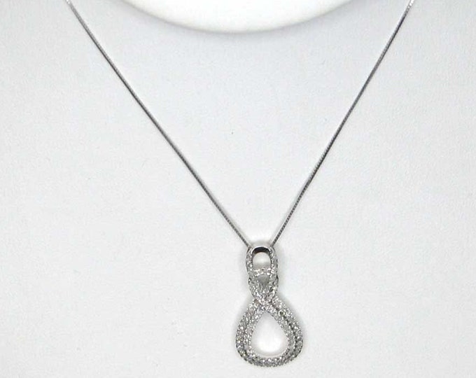 10K White Gold Eternity Pendant with Diamonds