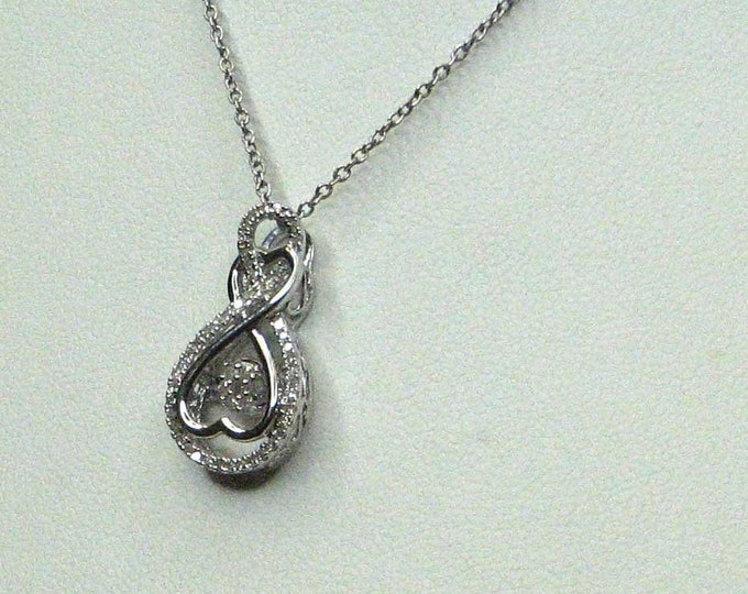 Sterling Silver Diamond Eternity Heart Pendant