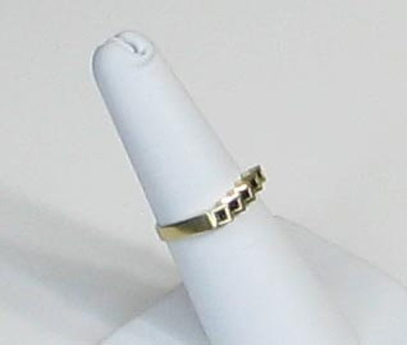 14K Yellow Gold Square Sapphire Band - image 10