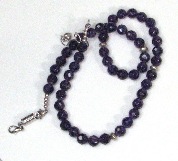 DTR Sterling Silver Amethyst Bead Necklace
