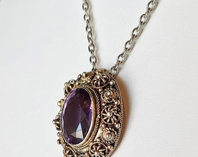 Vintage Edwardian Vermeil Amethyst Pendant