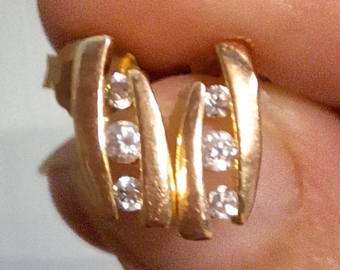 10K Yellow Gold Diamond Earrings