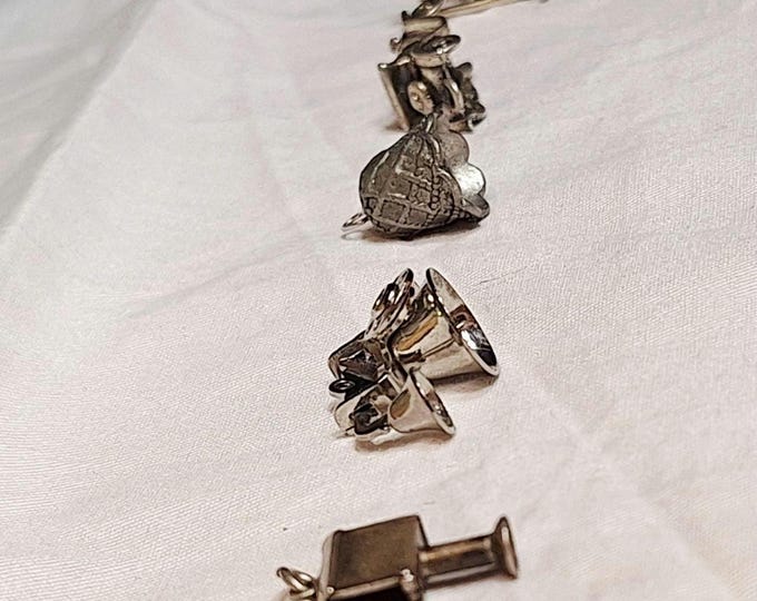 Vintage Sterling Silver Household Items Charms Telephones Car Rocking Chair Etc