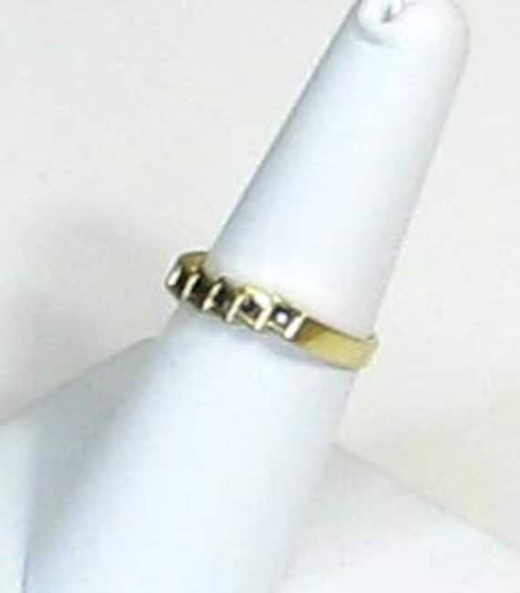 14K Yellow Gold Square Sapphire Band - image 8