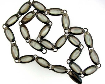 Versatile Pearly White Mother of Pearl Link Necklace set in Sterling Silver