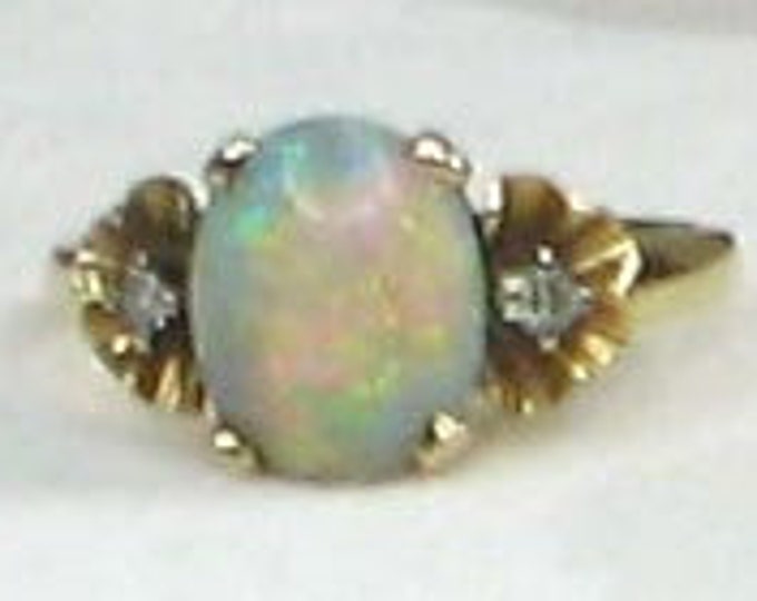 14K Opal Ring with Full Pin Fire