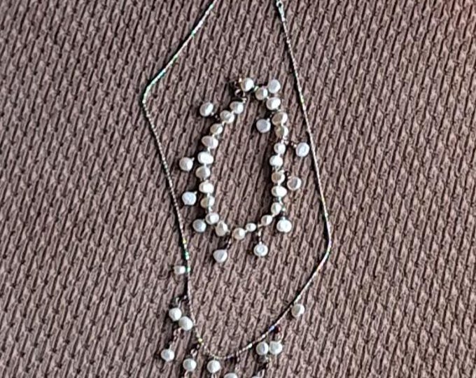 Sterling Silver Baroque Pearl and Garnet Necklace and Bracelet Set