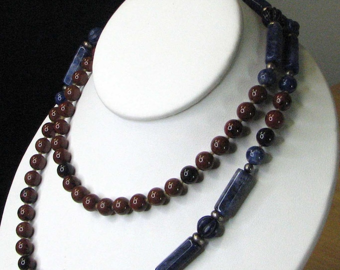 Lapis Lazuli and Jasper Bead Necklace