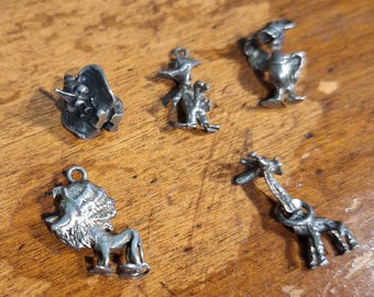 Vintage Sterling Silver Cartoon Character Animal Charms
